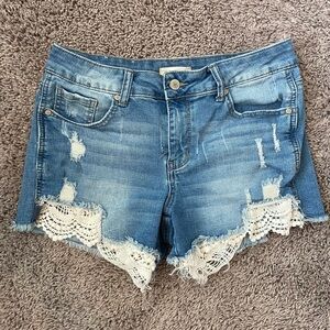 Altar’d State Lace Trim Denim Short